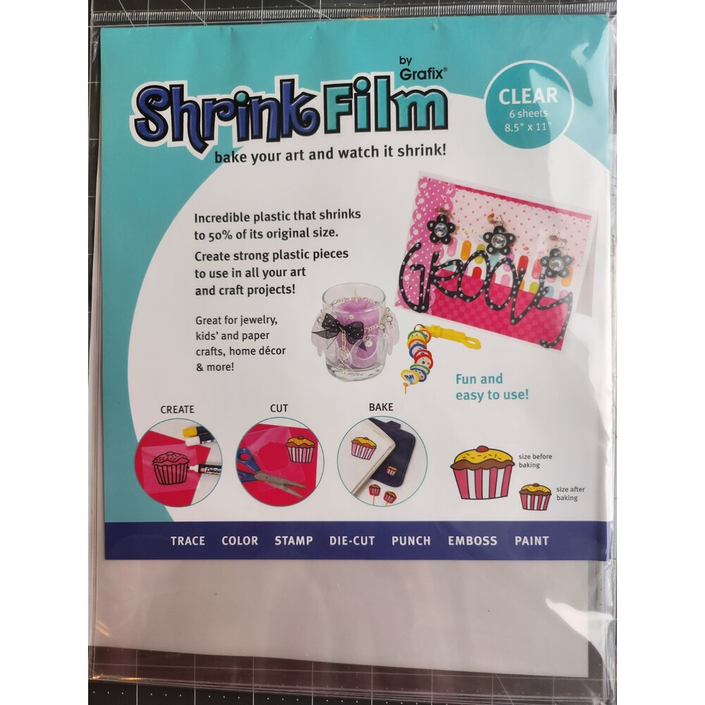Grafix Shrink Film, 8.5" x 11", Clear, 6/Pkg. B17